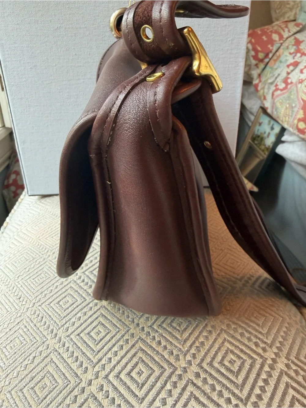 Coach Classic Brown Leather Vintage  Crossbody Legacy Trail Bag
